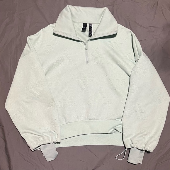 #48 Adidas Pull Over Sweatshirt Bright Blue Size M - Picture 3 of 6